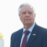U.S. Senator Lindsey Graham (R-SC) speaks to the media in Kyiv